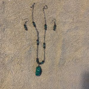 Malachite Necklace and Earrings
